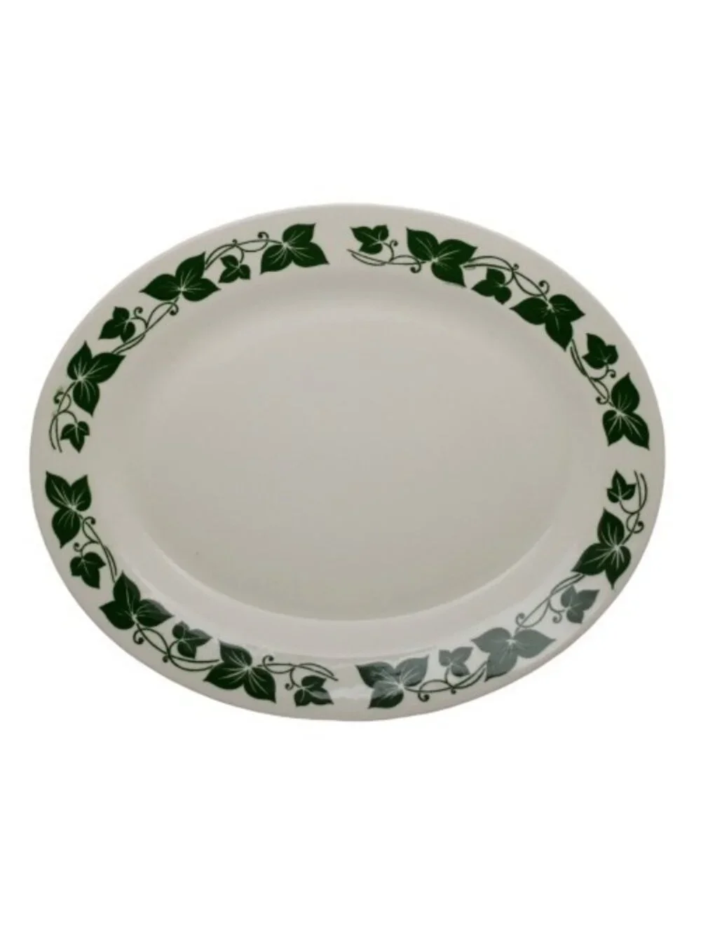 Vintage Homer Laughlin Green Ivy Oval Serving Platter Discontinued HLC258 13.5